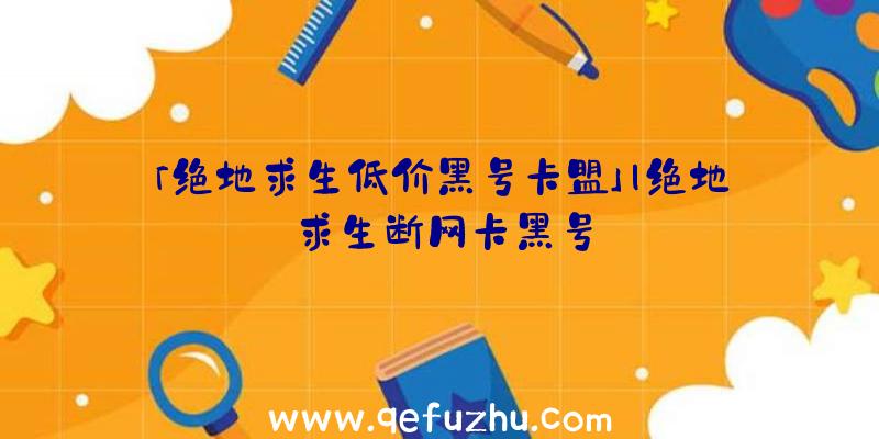 「绝地求生低价黑号卡盟」|绝地求生断网卡黑号